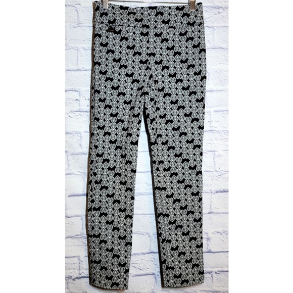 Lisette L Montreal Geo Print 25" Thinny Crop Pant Size 10 Pull On Tummy Control - Picture 1 of 9